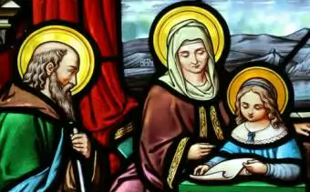 Los Santos Joaquín y Ana, con la Virgen María